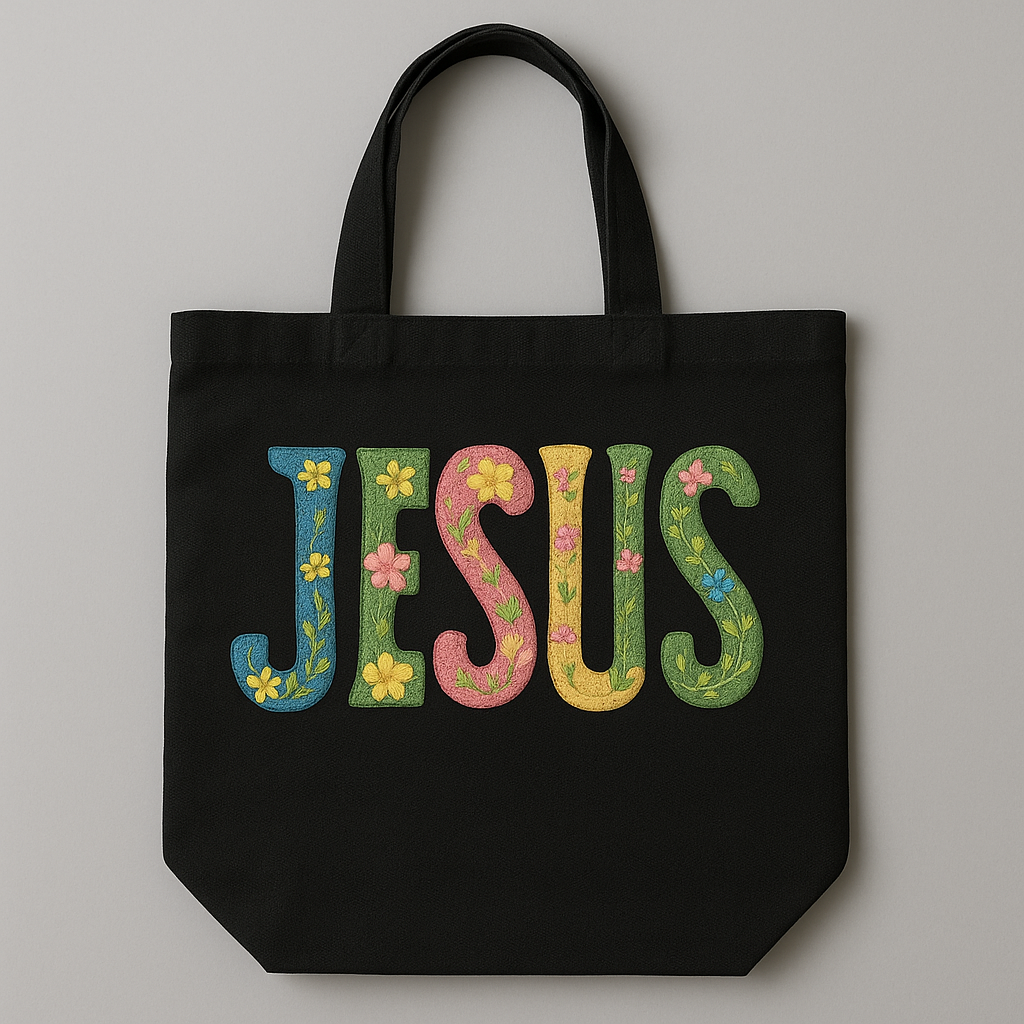 Jesus Floral Tote