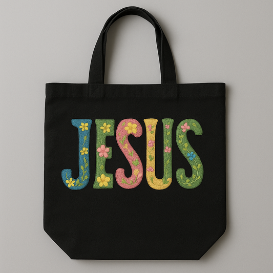 Jesus Floral Tote